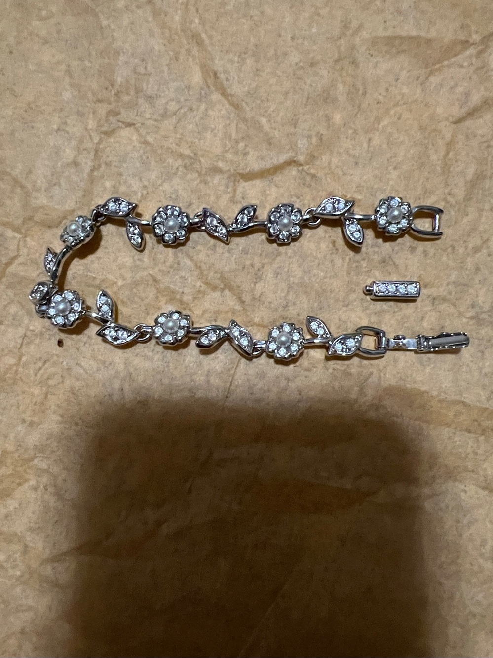 Swarovski Crystals and Pearl Bracelet - clasp broken